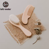wooden baby brush and comb
